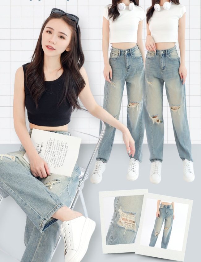 denim ripped pant